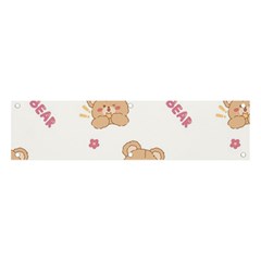 Illustrations Bear Cartoon Background Pattern Banner And Sign 4  X 1  by Sudhe