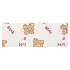 Illustrations Bear Cartoon Background Pattern Banner And Sign 8  X 3  by Sudhe