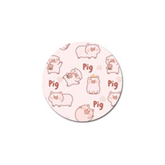 Pig Cartoon Background Pattern Golf Ball Marker by Sudhe