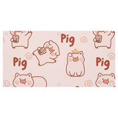 Pig Cartoon Background Pattern Banner And Sign 4  X 2  by Sudhe