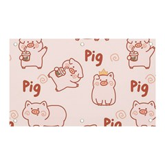 Pig Cartoon Background Pattern Banner And Sign 5  X 3  by Sudhe