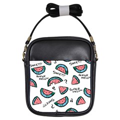 Illustration Watermelon Fruit Sweet Slicee Girls Sling Bag by Sudhe