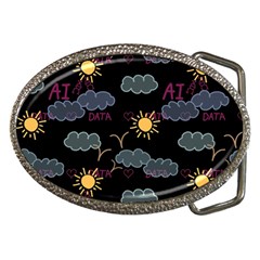 Illustration Cloud Computing Pattern Belt Buckles by Wegoenart