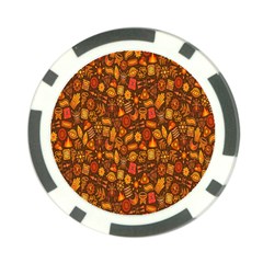 Pattern-orange,seamles,chrismast Poker Chip Card Guard by nateshop