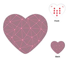 Triangle-line Pink Playing Cards Single Design (heart) by nateshop