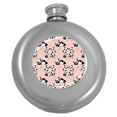 Pattern Panda Bear Round Hip Flask (5 Oz) by danenraven