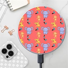 Illustration Elephant Cartoon Animal Monkey Wireless Charger by danenraven