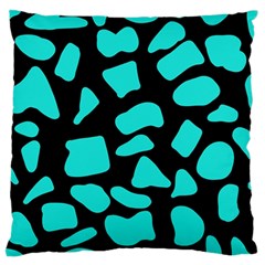 Neon Cow Dots Blue Turquoise And Black Standard Flano Cushion Case (one Side) by ConteMonfrey