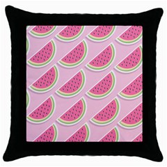 Pink Melon Wayermelon Pattern Food Fruit Melon Throw Pillow Case (black) by Ravend