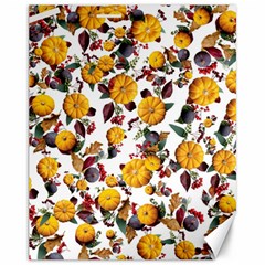 Pumpkin Fruit Flower Pattern Canvas 11  X 14  by Ravend