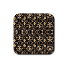 Vintage Batik Art Architecture Pattern Rubber Square Coaster (4 Pack) by Ravend