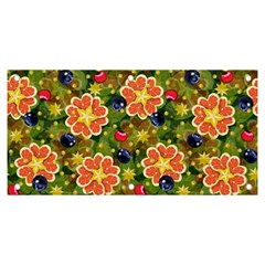 Fruits Star Blueberry Cherry Leaf Banner And Sign 6  X 3  by Ravend