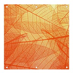 Orange Leaf Texture Pattern Banner And Sign 4  X 4  by Ravend