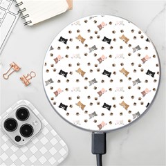 Illustration Cat Paw Background Pattern Cute Wireless Charger by danenraven