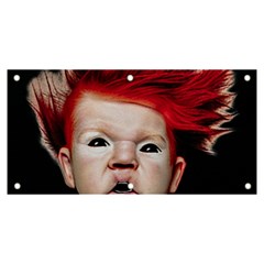 Creepy Boy Portrait Art Banner And Sign 6  X 3  by dflcprintsclothing