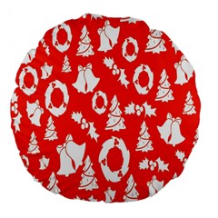 Orange  Card Christmas December Large 18  Premium Flano Round Cushions