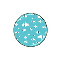 Blue Fish Pattern Hat Clip Ball Marker (4 Pack) by danenraven