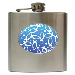 Blue Fish Water Aquarium Hip Flask (6 Oz) by danenraven