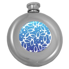 Blue Fish Water Aquarium Round Hip Flask (5 Oz) by danenraven