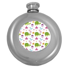 Turtle Animal Sea Life Round Hip Flask (5 Oz) by danenraven