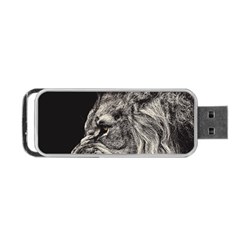 Angry Male Lion Portable Usb Flash (two Sides) by Jancukart