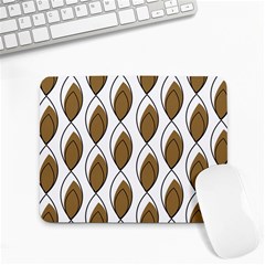 Brown Minimalist Leaves  Small Mousepad by ConteMonfreyShop