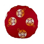 Orange Ornaments With Stars Pink Standard 15  Premium Round Cushions Back