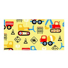 Seamless Pattern Vector Industrial Vehicle Cartoon Satin Wrap 35  X 70  by Jancukart