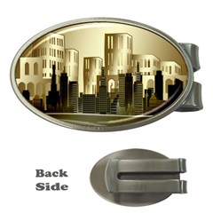 Architecture City House Money Clips (oval)  by Jancukart