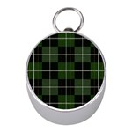 Modern Green Plaid Mini Silver Compasses Front