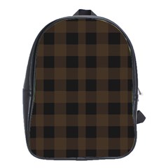 Brown And Black Plaids School Bag (xl) by ConteMonfrey