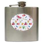 Fruit Summer Vitamin Watercolor Hip Flask (6 oz) Front