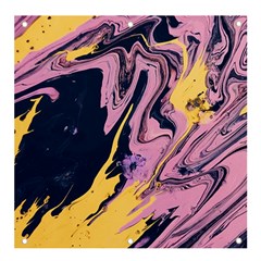 Pink Black And Yellow Abstract Painting Banner And Sign 4  X 4  by Wegoenart