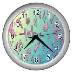 Pink Yes Bacground Wall Clock (silver) by nateshop