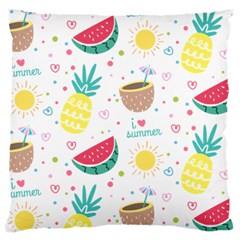 Pineapple And Watermelon Summer Fruit Large Cushion Case (one Side) by Jancukart