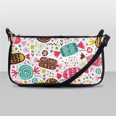 Candy Background Cartoon Shoulder Clutch Bag by Jancukart