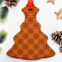 Halloween Black Orange Spider Web   Christmas Tree Ornament (two Sides) by ConteMonfrey