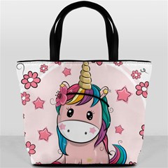 Cartoon Unicorn Fantasy Bucket Bag by Jancukart