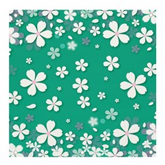 Pattern Background Daisy Flower Floral Banner And Sign 4  X 4  by Ravend