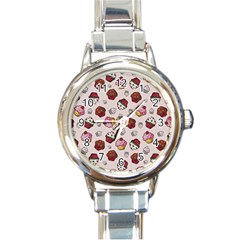 Cake Cupcake Sweet Dessert Food Round Italian Charm Watch by Ravend