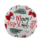 Merry Xmas Seamless Christmas Pattern Standard 15  Premium Round Cushions Front
