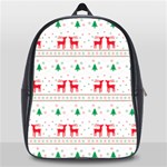 Christmas Illustration Texture Pattern School Bag (Large) Front