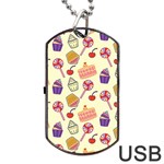 Cupcake Pattern Lollipop Dog Tag USB Flash (One Side) Front