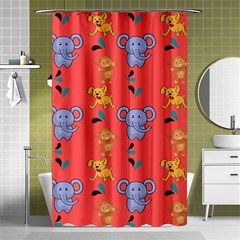 Elephant Cartoon Animal Monkey Shower Curtain 48  X 72  (small)  by Wegoenart