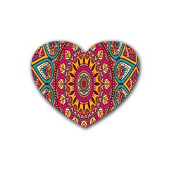 Buddhist Mandala Rubber Coaster (heart) by nateshop