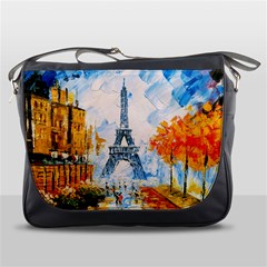 Eiffel Tower Landmark Architecture  Artistic Messenger Bag by danenraven