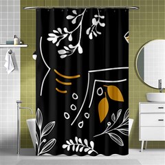 Leaves Coffee Digital Paper Cup Shower Curtain 48  X 72  (small)  by Wegoenart