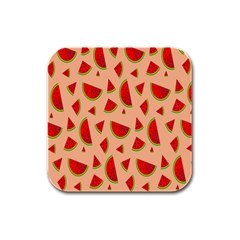 Fruit-water Melon Rubber Square Coaster (4 Pack) by nateshop