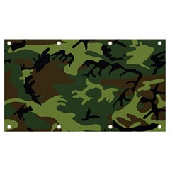 Green Brown Camouflage Banner And Sign 7  X 4  by nateshop