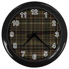 Plaid Wall Clock (black) by nateshop